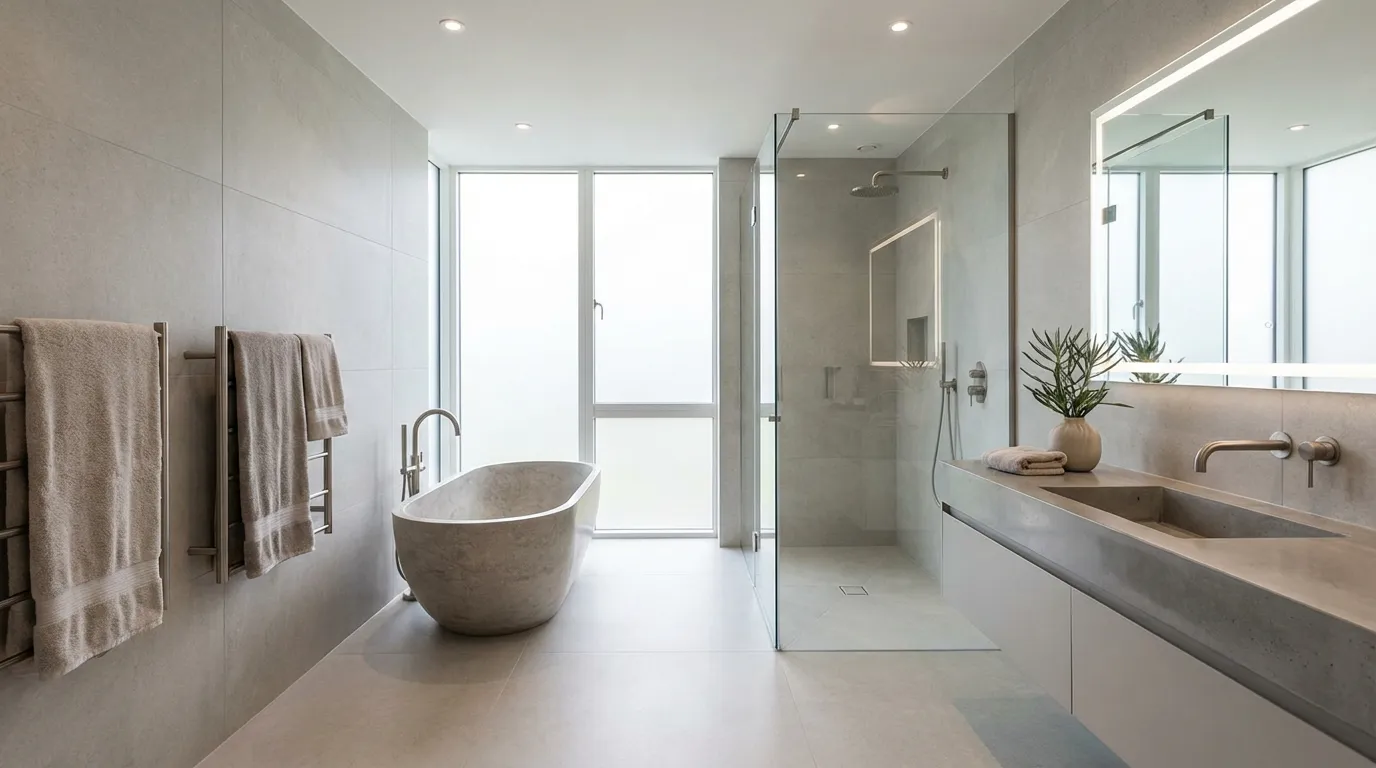 A stunning, modern bathroom in an Essex home representing fast bathroom fitter web design.