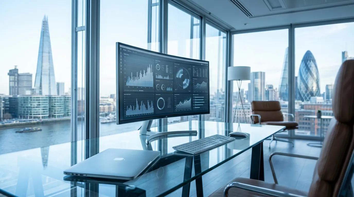 GoDaddy Website Builder review analysis concept in professional office setting